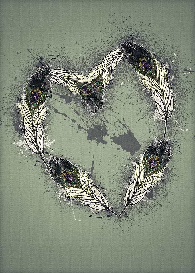 Peacock Wall Art Heart