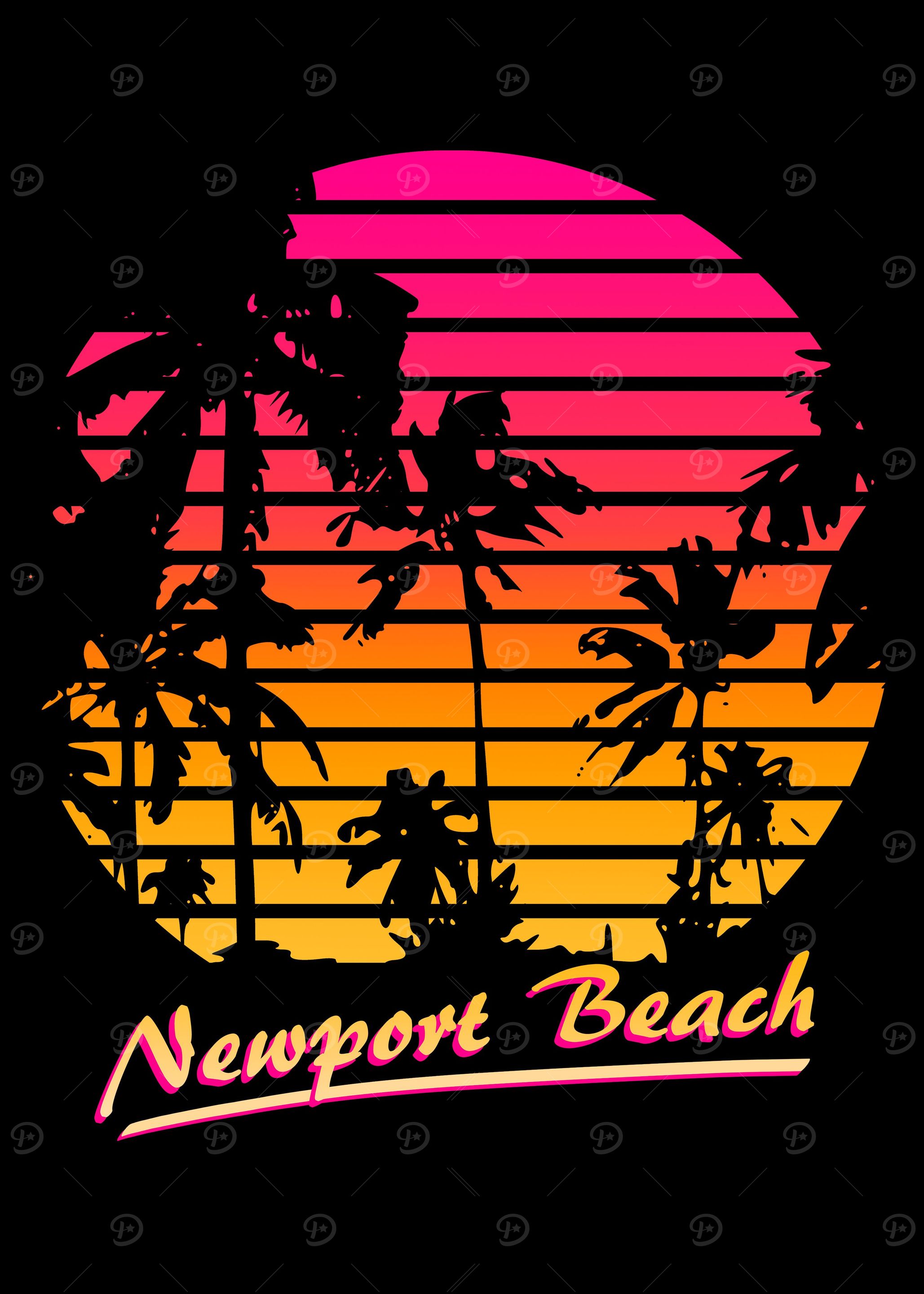 Newport Beach 80s Sunset