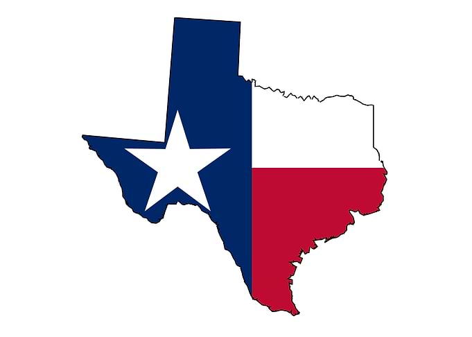 Texas Map Outline and Flag