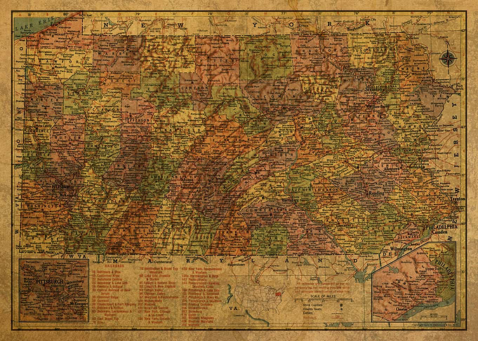 Pennsylvania Map 1958