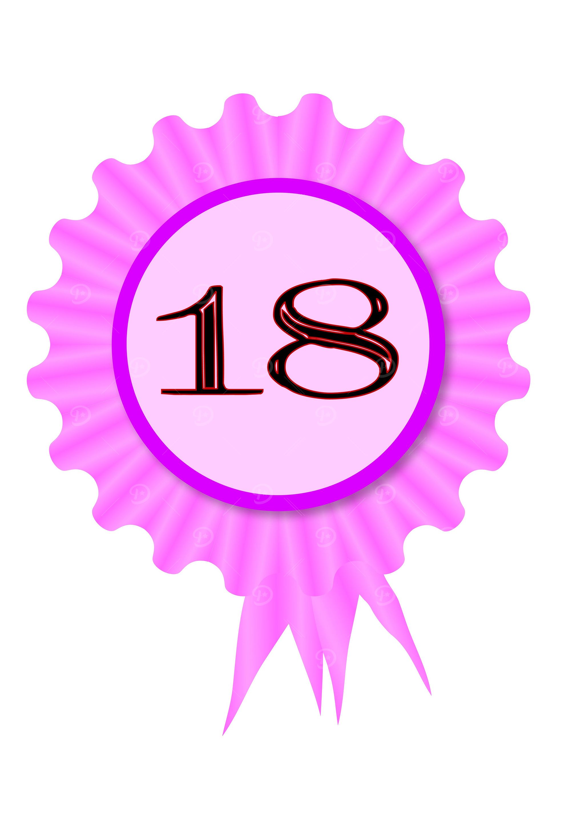 18 Text Rosette Birthday