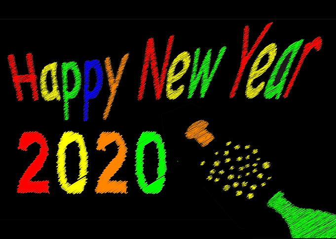 Happy New Year Chalk Board