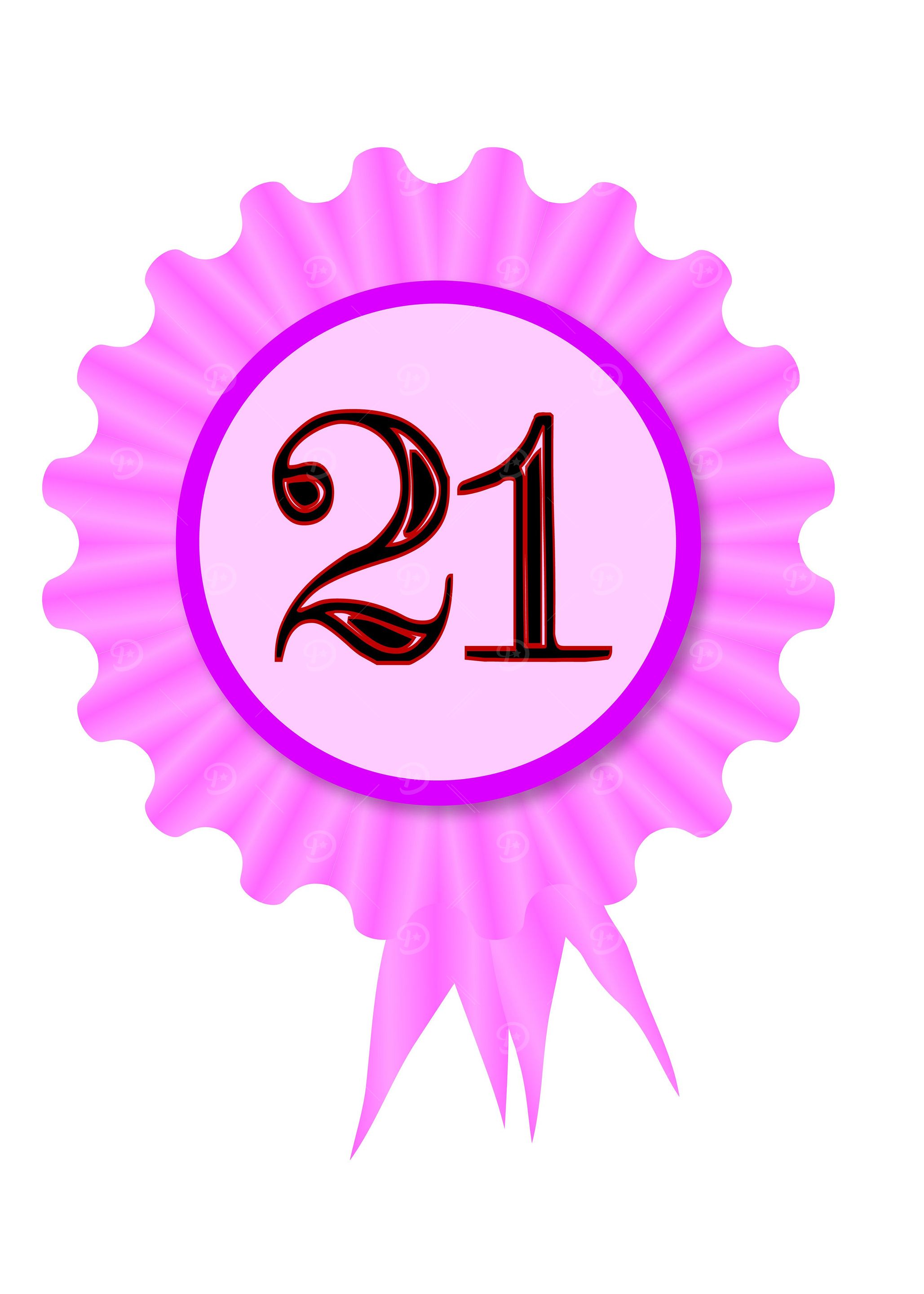 21 Text Rosette Birthday