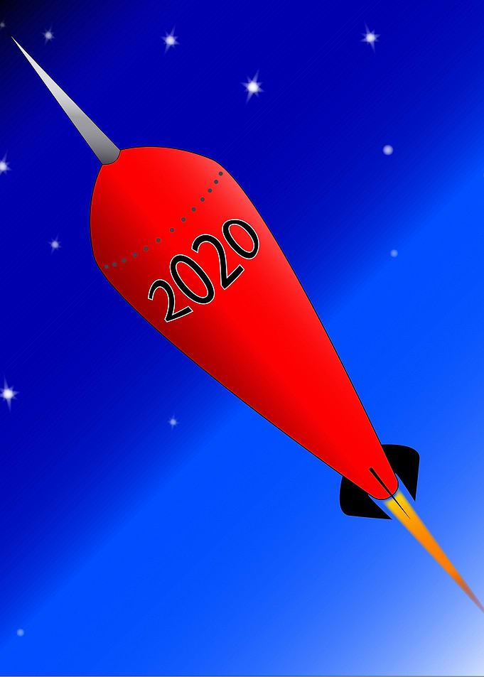 Happy 2020 New Year Rocket