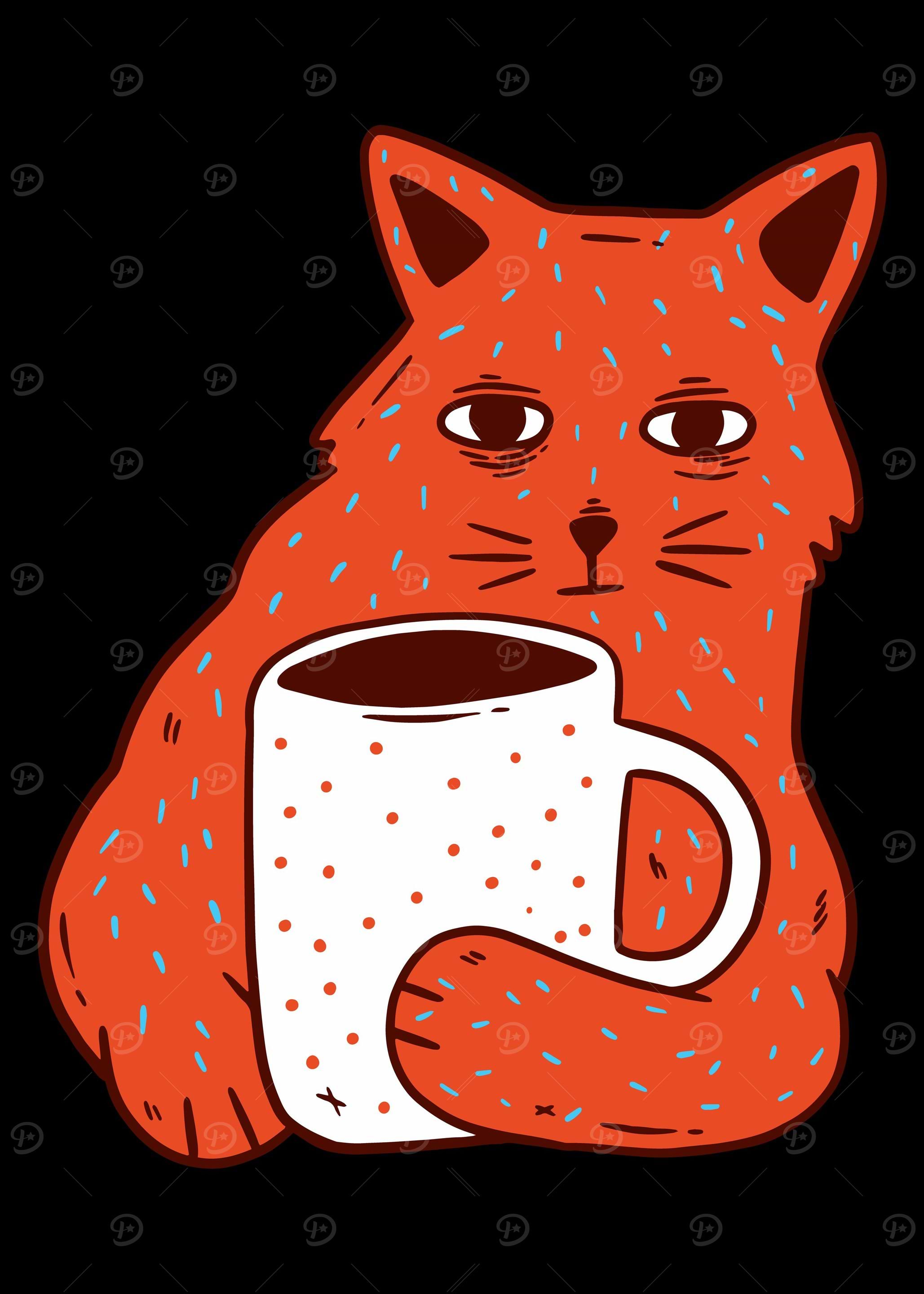Cat With Coffee