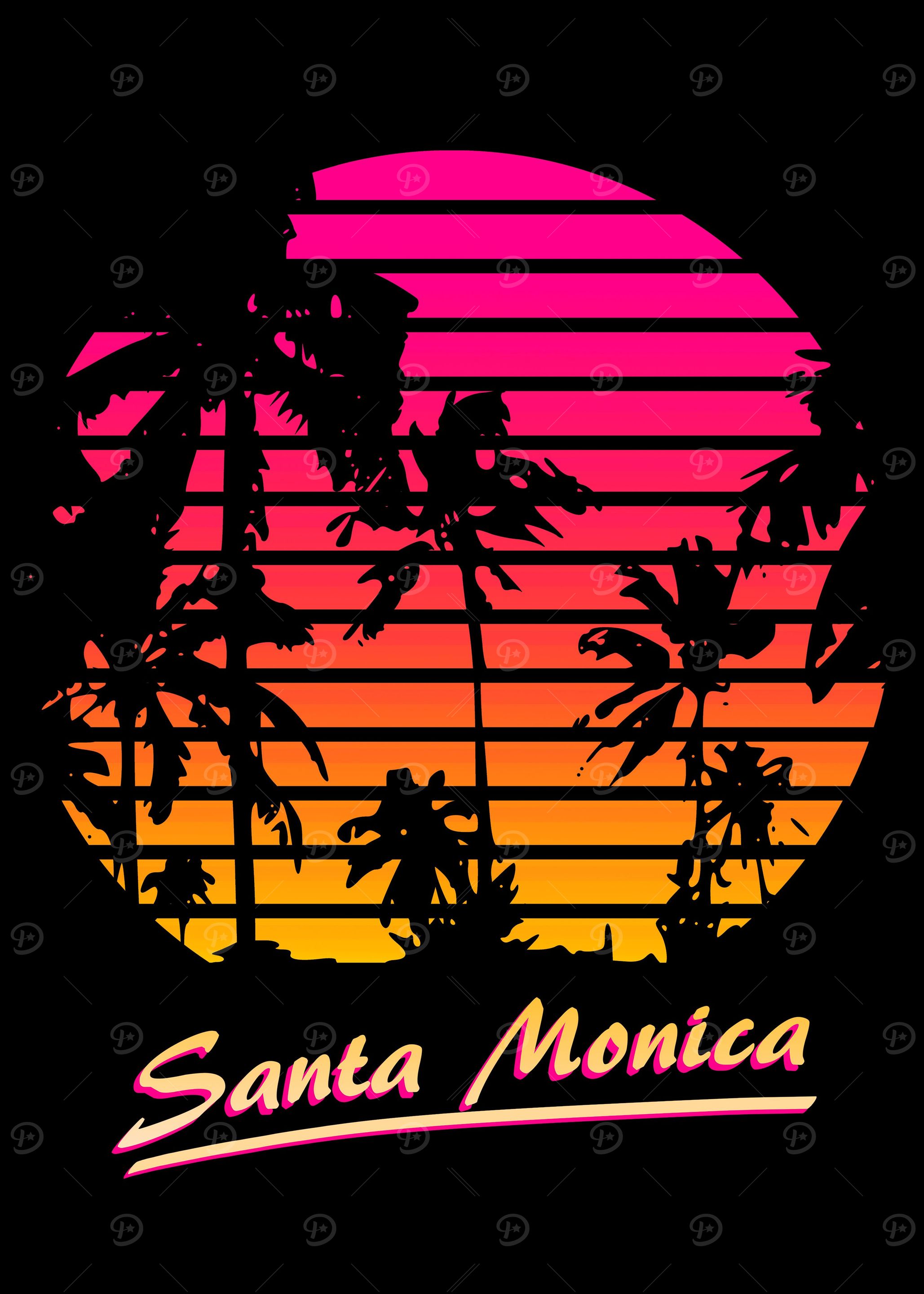 Santa Monica 80s Sunset