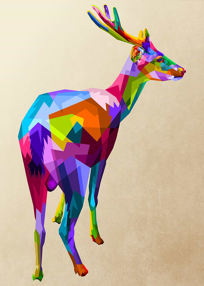 deer on wpap style
