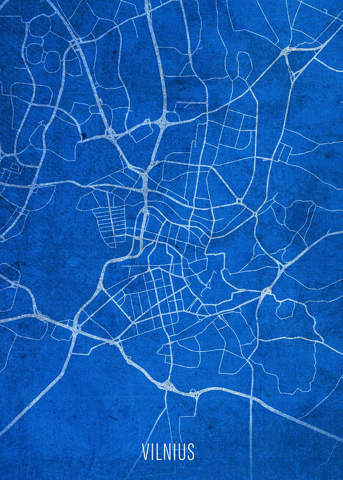 Vilnius Lithuania City Map