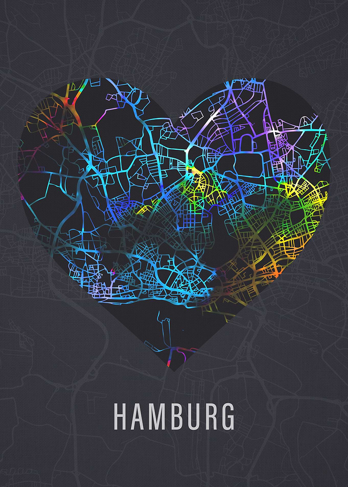 Hamburg Germany City Map