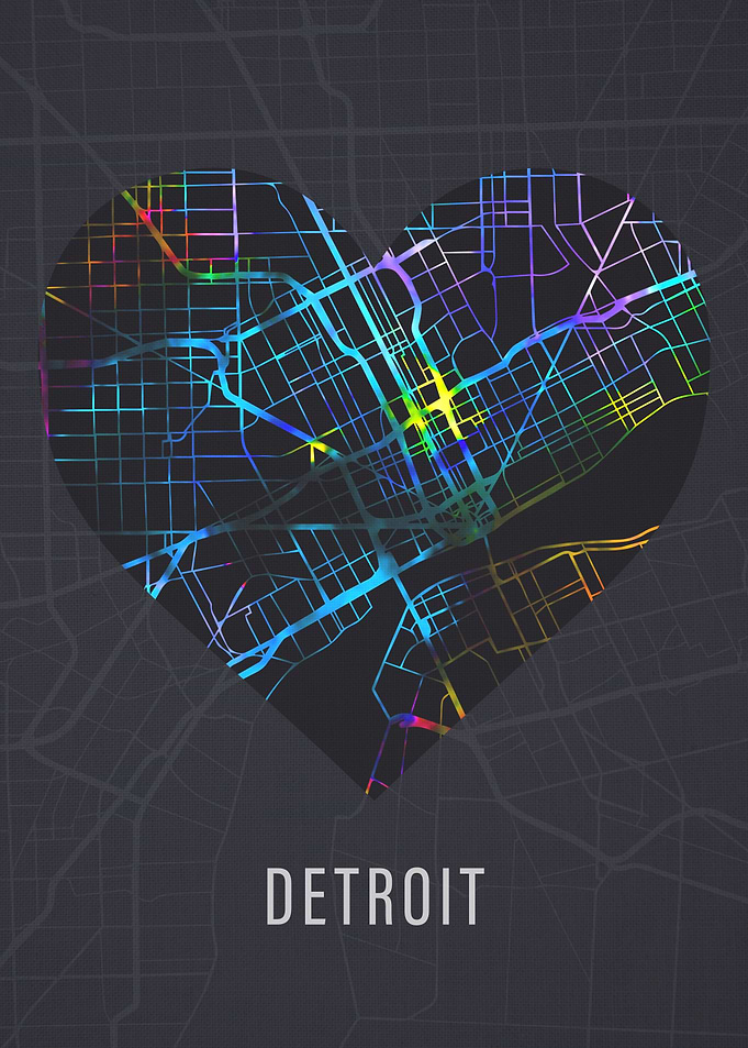 Detroit Michigan City Map