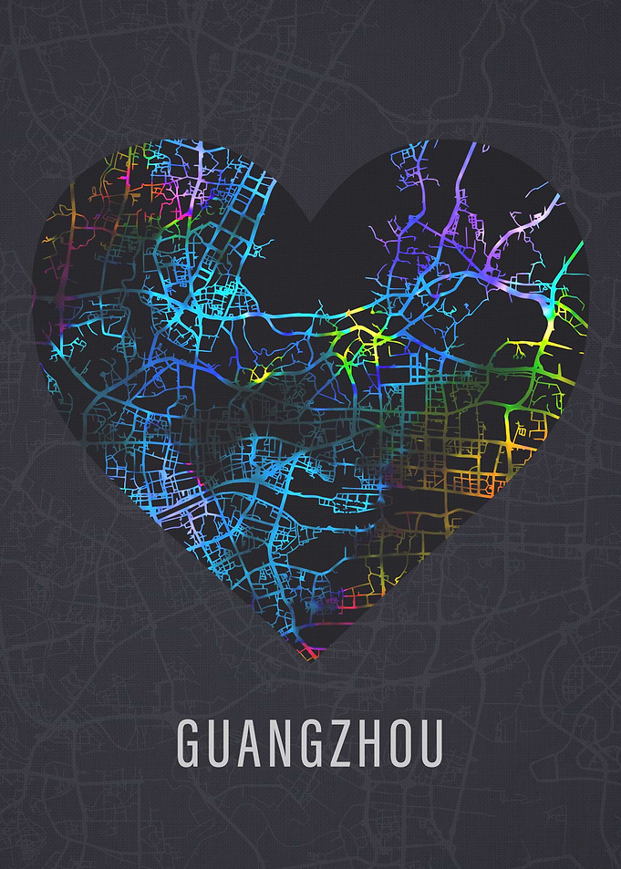 Guangzhou China City Map