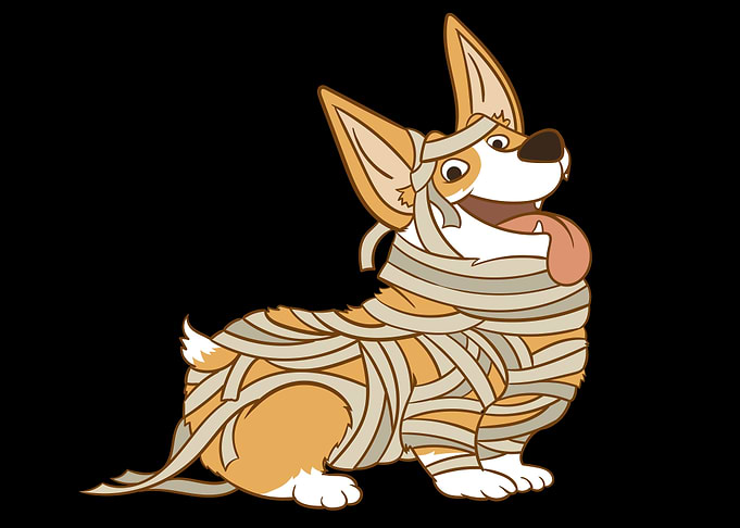 Halloween Corgi Mummy Dog