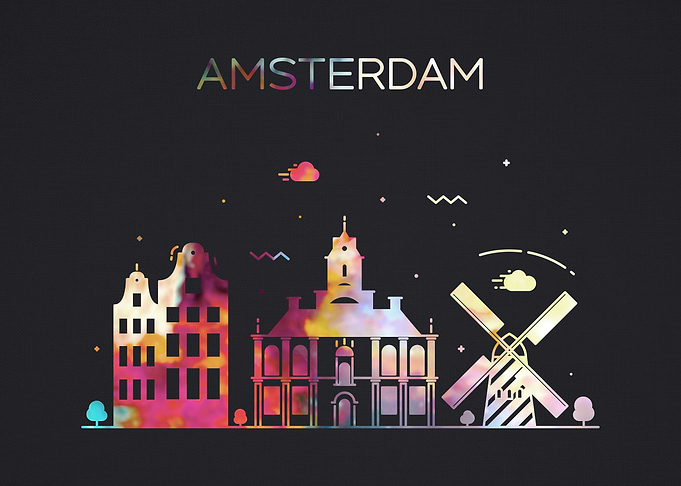Amsterdam City Skyline
