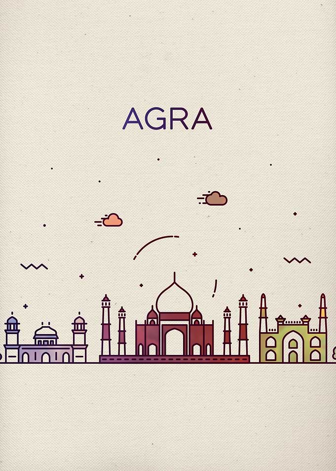 Agra India City Skyline