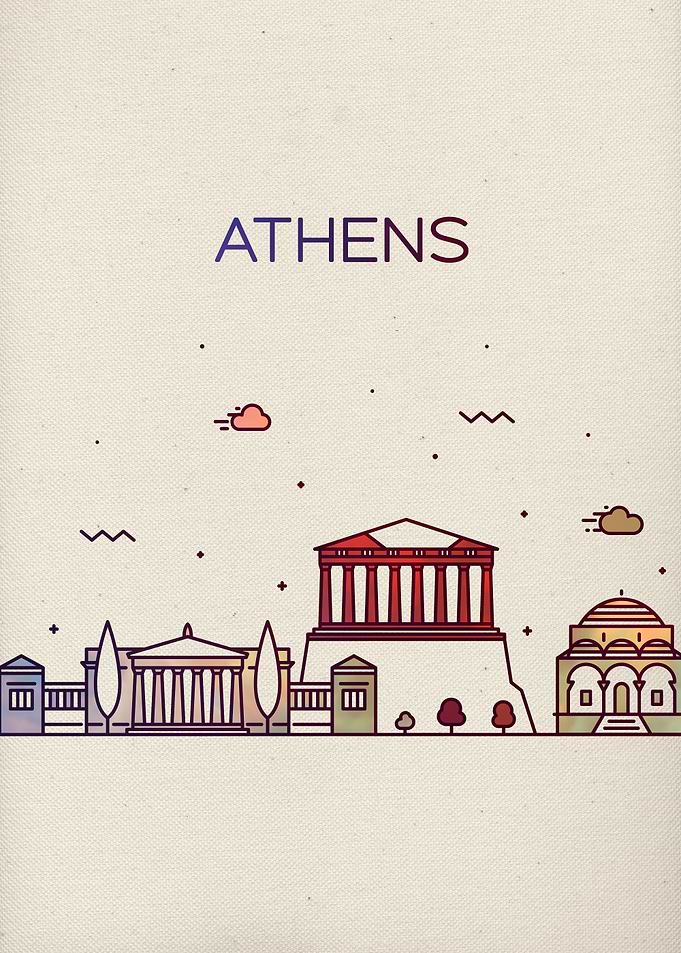 Athens Greece City Skyline