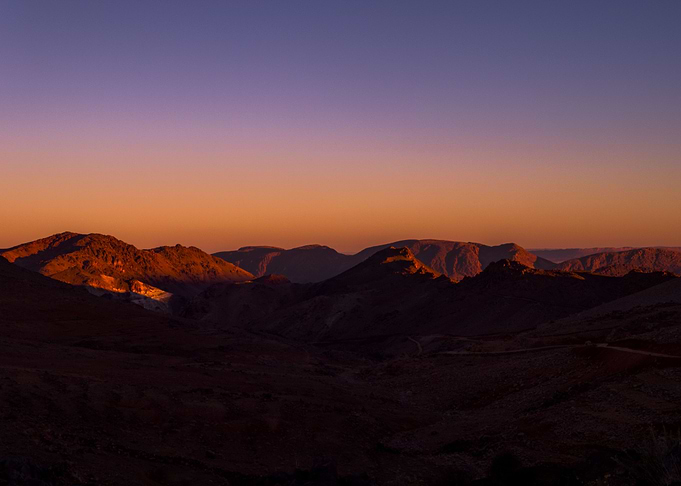 Mountain sun set