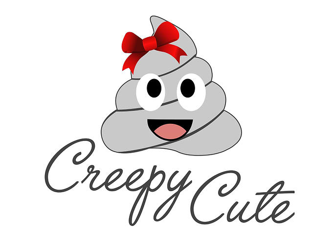 Creepy cute white poop wit