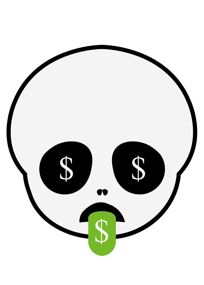 Cute skull with tongue out