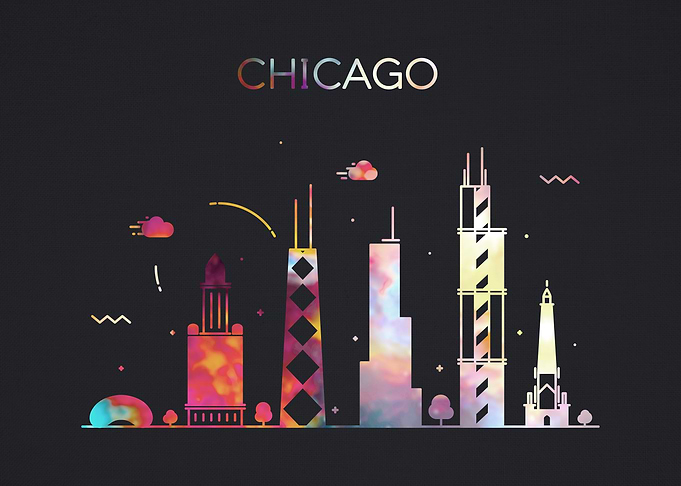 Chicago City Skyline Dark