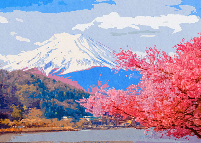 Mountains landscape Japon