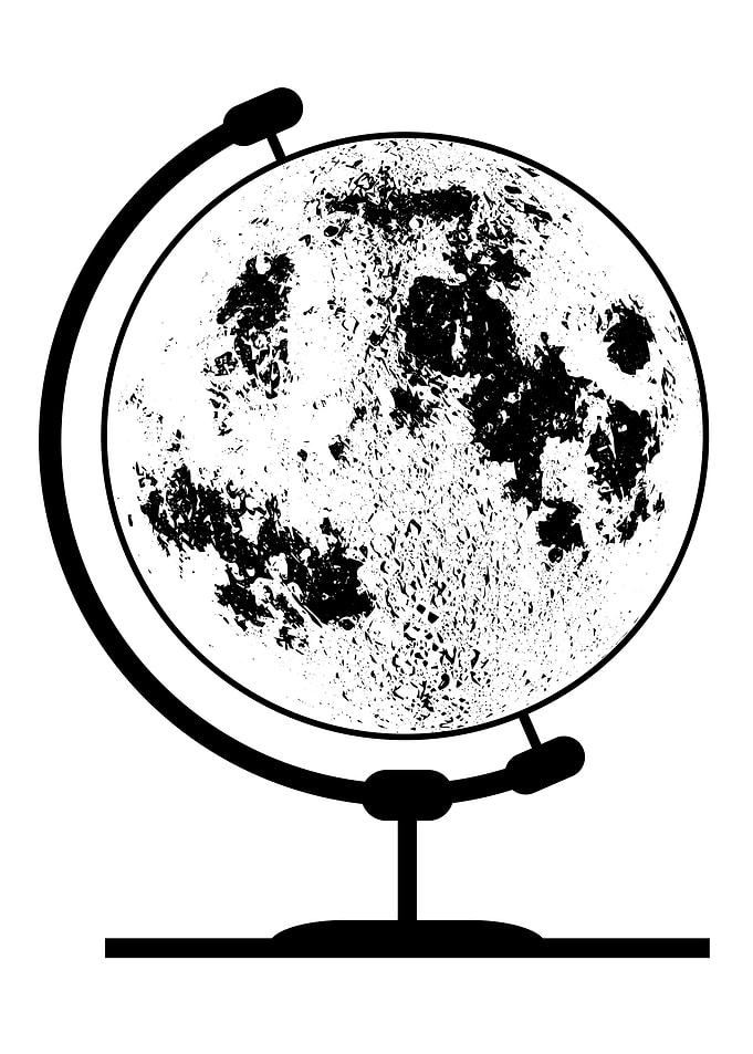 Mounted Lunar Globe