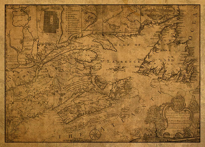 Nova Scotia Vintage Map