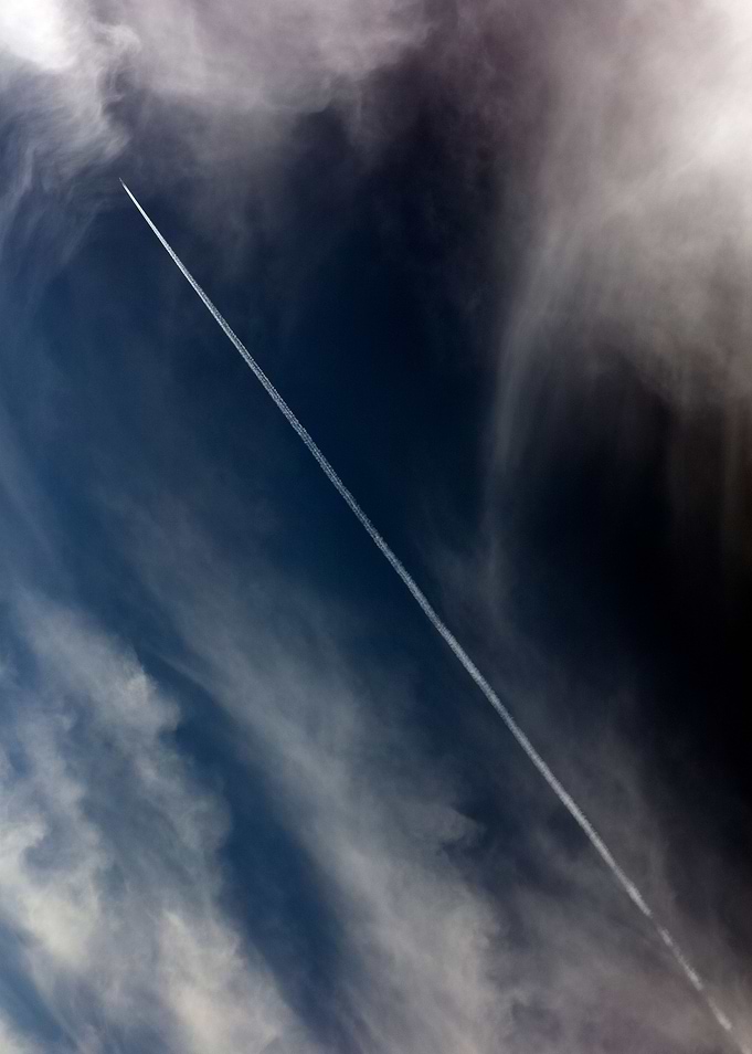 Black air sky with clouds