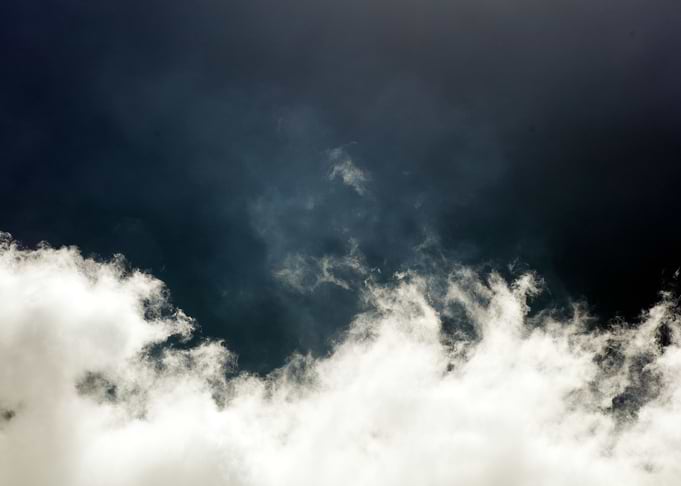 Black air sky with clouds