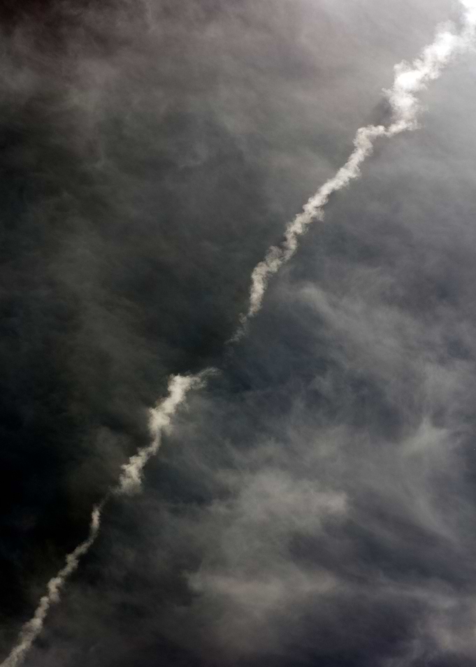 Black air sky with clouds