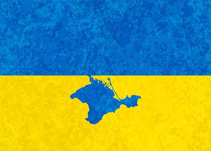 Ukraine flag with Crimea