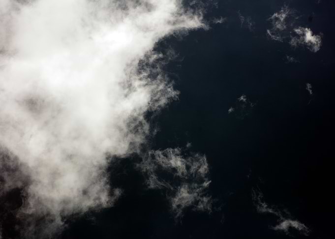 Black air sky with clouds