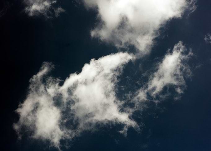 Black air sky with clouds