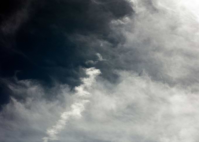 Black air sky with clouds