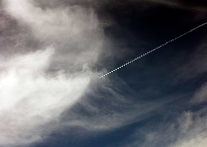 Black air sky with clouds