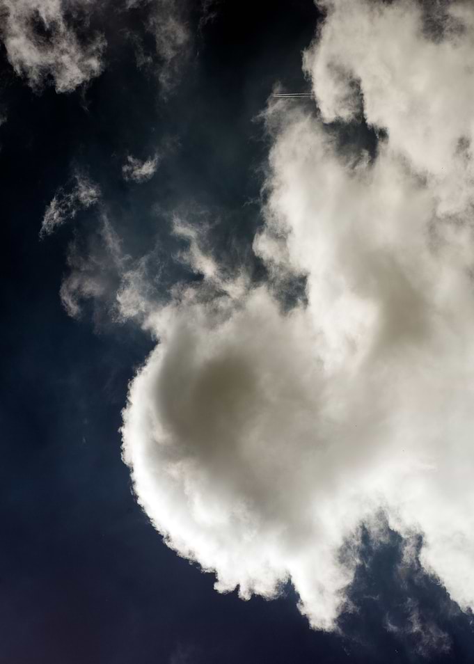 Black air sky with clouds