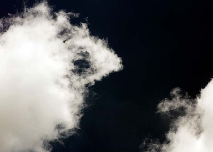 Black air sky with clouds
