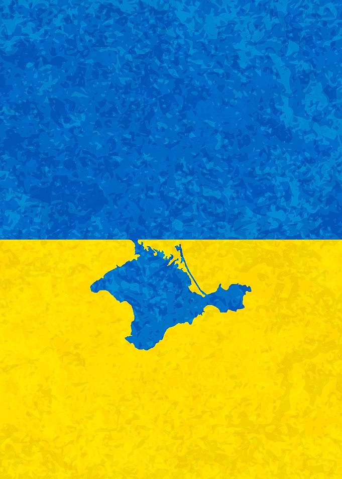 Ukraine flag with Crimea