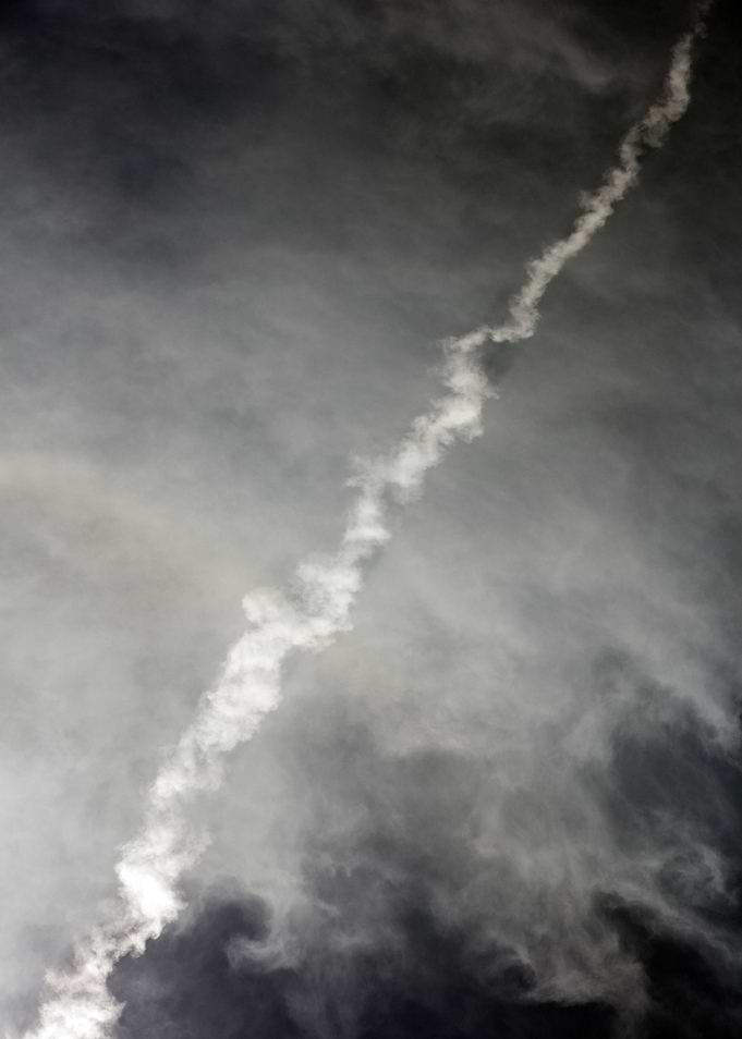 Black air sky with clouds