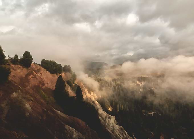 Clouds over valley