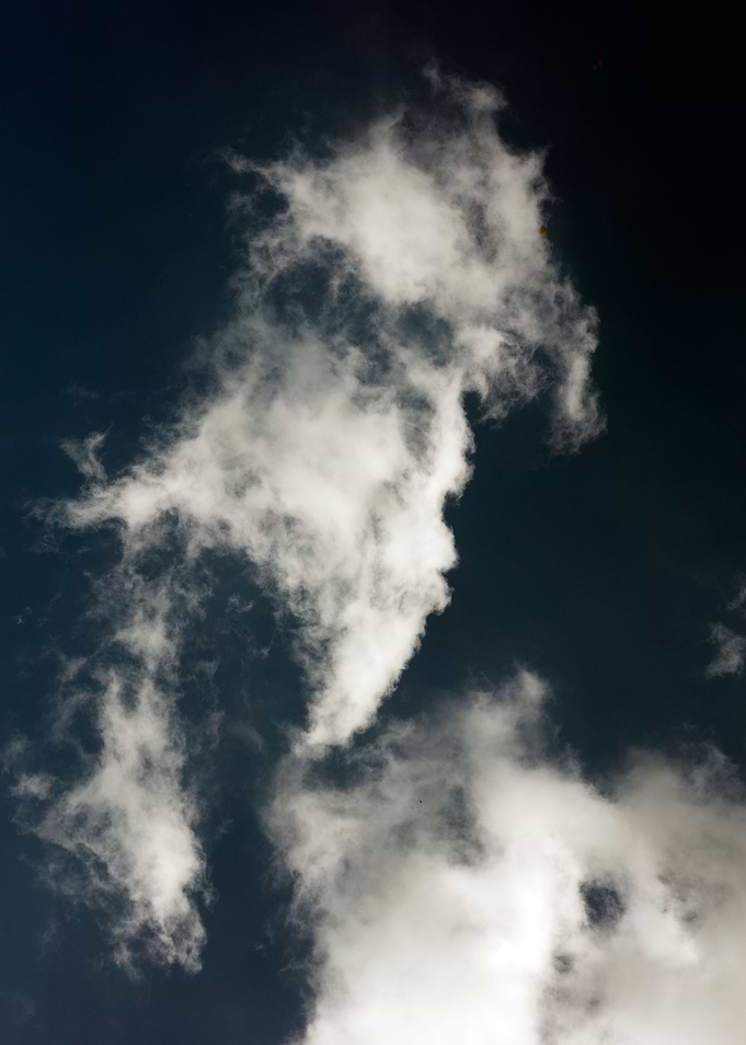 Black air sky with clouds