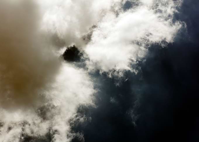 Black air sky with clouds