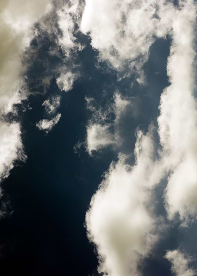 Black air sky with clouds