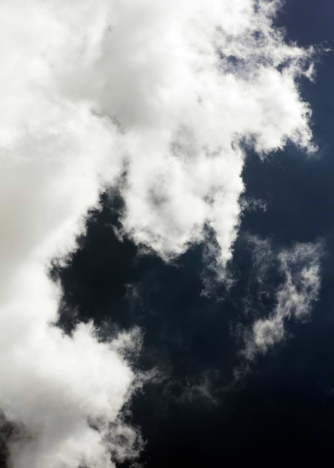 Black air sky with clouds