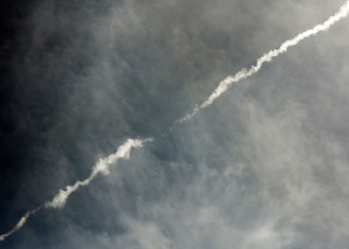 Black air sky with clouds