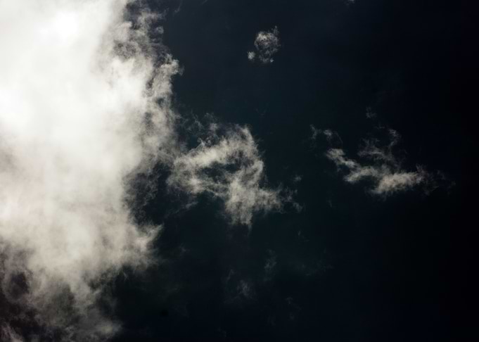 Black air sky with clouds