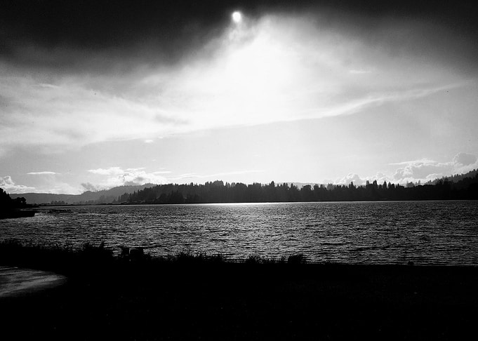 Lake beneath the clouds