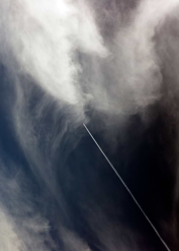 Black air sky with clouds