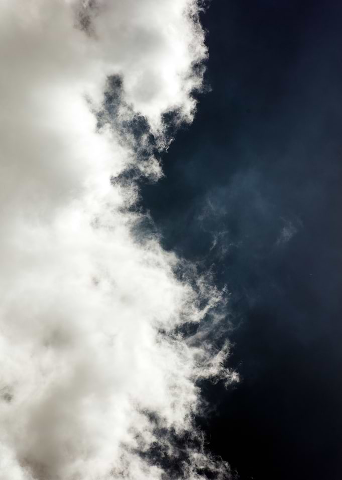 Black air sky with clouds