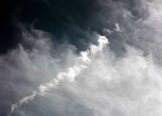Black air sky with clouds