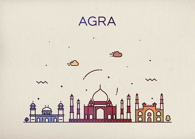 Agra India City Skyline